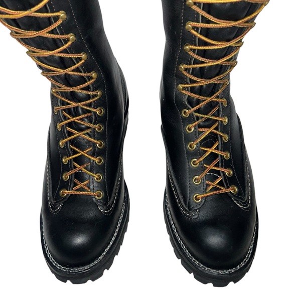 WESCO HIGHLINER 16” #100 VIBRAM LUG SOLE LACE UP MEN’S BOOTS SIZE 9 WIDE CALF - Picture 12 of 17